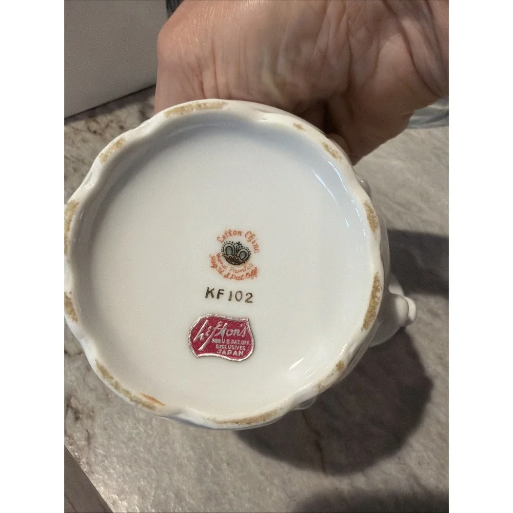 Vtg Lefton Order‎ of the Eastern Star 1950s Porcelain Sugar Bowl Gold Trim